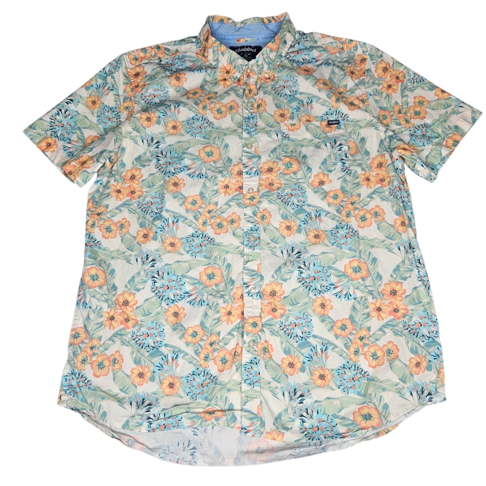 Chubbies Lot Of 2 Mens Regular Fit Hawaiian Floral Button Up Shirts Sz XL Beach - Picture 2 of 14